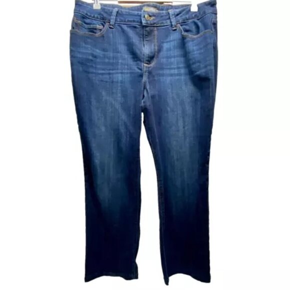 LEE Straight Leg Regular Fit Mid Rise Secretly Shapes Jeans Women's Sz 16 Short - Picture 1 of 11